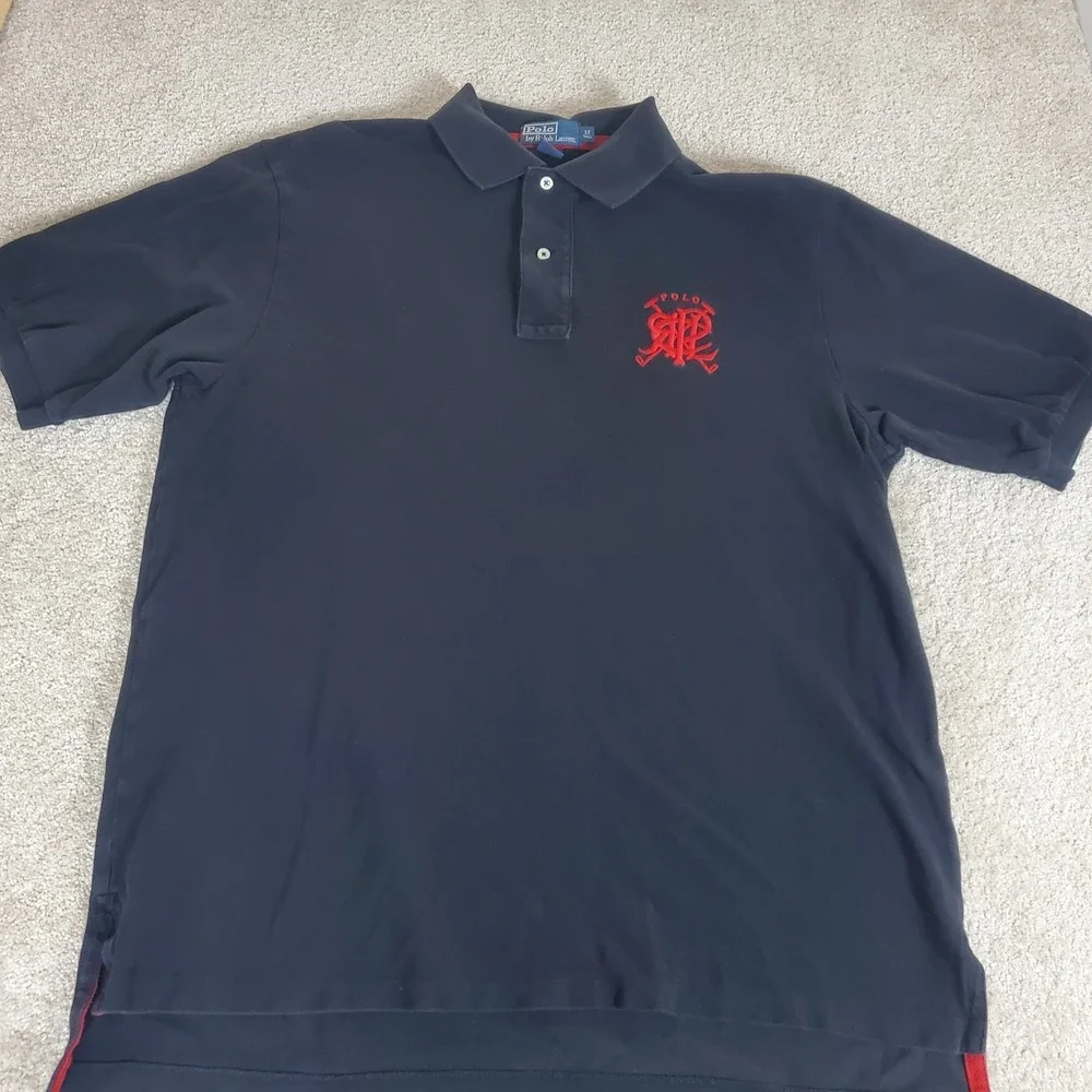 Polo Ralph Lauren Men's Polo Shirt SZ LT Black Crossed Mallet Crest‎ ShortSleeve